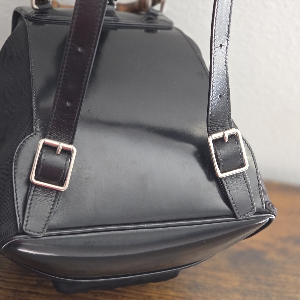 Gucci Vintage Bamboo Leather and Nylon Mini Backpack - Picture 11 of 15